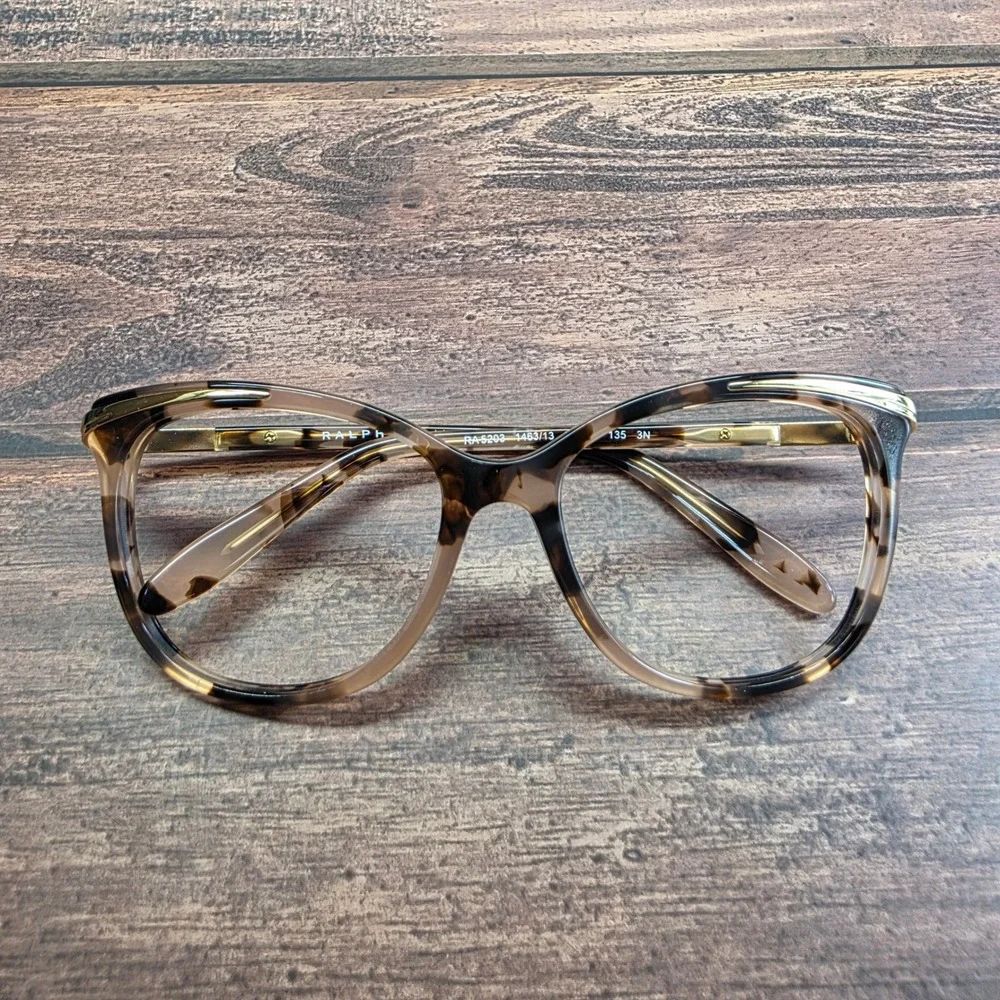 Ralph Lauren RA5203 1463/13 Brown Tortoise Gold Cat Eye Eyeglass Frame 54-16-135